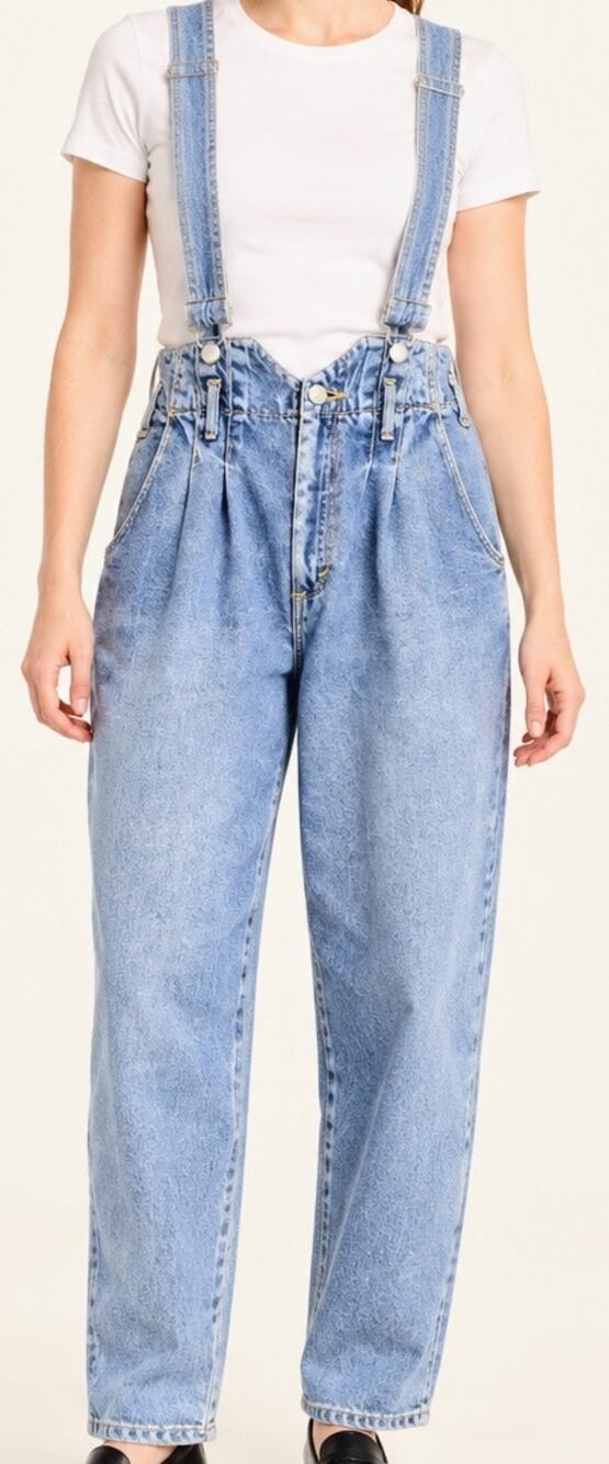 Hot & The Gang Vintage High-Waist Suspender Jeans sz. SM